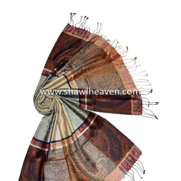 Copper/Beige fashionable silk scarves wholesale